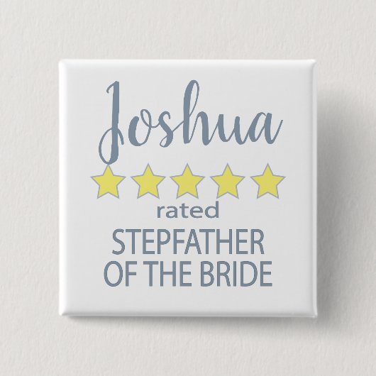 ブライダル＆ウェディングパーティー 5つ星 新婦の義父 缶バッジ (正面)
