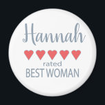 ブライダル&ウェディングパーティ5ハート最高の女性 マグネット<br><div class="desc">ブライダルパーティと結婚式のパーティーのメンバーは感じ、彼らのために特別に作られた"5つのハート"の贈り物で愛し、感謝する。愛は全てだ。地元の結婚式でも行結婚先の結婚式でもパーソナライズされた、必ず道に沿ってスマイルを持って来る。カスタマイズ可能なTシャツは、独身者やバチェロレットのパーティーや目的地の結婚式のイベントを強化するためのおもしろい側を持っている。バッグ素晴らしの上司に好意を。ブライダルパーティ及び家族の中には、花嫁、新郎、メイド・オブ・オーナー（花嫁付き添い人）、名誉の母、男最高の性、花婿介添人、女性、花嫁、花嫁、グロムスマン、花娘、花娘、リングや輪持参人、パージュ男、新婦の母、新婦の父、新婦の母、新婦の父、新郎の妹、新郎の兄、新婦の弟、アッシャー、アッシャー官吏，祖母，祖父，ゴッドマザー，ゴッドマザー，ゴッドファーザー，ノナ，ノノ，アブエラ，アブエロ，叔母，伯父，従兄弟，友人，娘，息子，フィアンセ，姪，甥，継母，義兄弟，義妹</div>