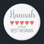 ブライダル&ウェディングパーティ5ハート最高の女性 マグネット<br><div class="desc">ブライダルパーティと結婚式のパーティーのメンバーは感じ、彼らのために特別に作られた"5つのハート"の贈り物で愛し、感謝する。愛は全てだ。地元の結婚式でも行結婚先の結婚式でもパーソナライズされた、必ず道に沿ってスマイルを持って来る。カスタマイズ可能なTシャツは、独身者やバチェロレットのパーティーや目的地の結婚式のイベントを強化するためのおもしろい側を持っている。バッグ素晴らしの上司に好意を。ブライダルパーティ及び家族の中には、花嫁、新郎、メイド・オブ・オーナー（花嫁付き添い人）、名誉の母、男最高の性、花婿介添人、女性、花嫁、花嫁、グロムスマン、花娘、花娘、リングや輪持参人、パージュ男、新婦の母、新婦の父、新婦の母、新婦の父、新郎の妹、新郎の兄、新婦の弟、アッシャー、アッシャー官吏，祖母，祖父，ゴッドマザー，ゴッドマザー，ゴッドファーザー，ノナ，ノノ，アブエラ，アブエロ，叔母，伯父，従兄弟，友人，娘，息子，フィアンセ，姪，甥，継母，義兄弟，義妹</div>