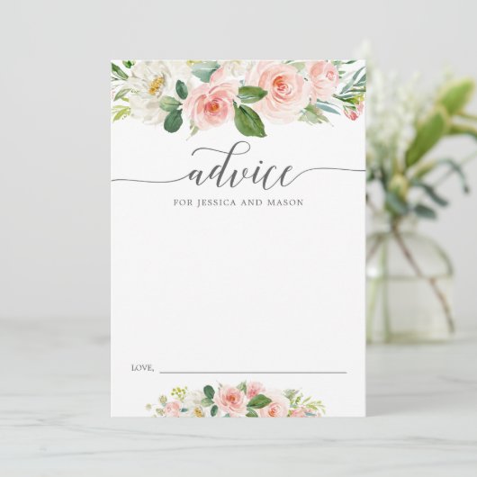 ブライダル＆グルームへのアドバイスカード Blushing Blooms アドバイスカード (スタンド正面)