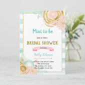 ブライダル·シャワーの招待にミント 招待状 (スタンド正面)