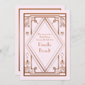 ブライダル·シャワーの招待素晴らし、ギャツビー、金ゴールド·ピンク 招待状 (正面/裏面)