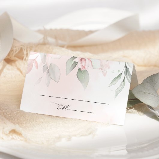 ブライダル, ピンクの花, グリーン, 結婚式  プレイスカード
