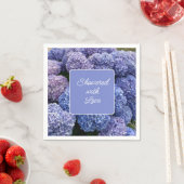 ブライダル、ベビーシャワーナプキンズパープル、ブルーアジサイ スタンダードカクテルナプキン (インサイチュ)