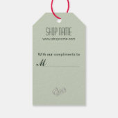 ブライダル&夕べファッション – ギフトラベル ギフトタグ (裏面)