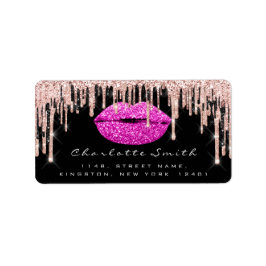 ブライダルRSVPキスバラリップピンクローズグリッターメイクアップ ラベル