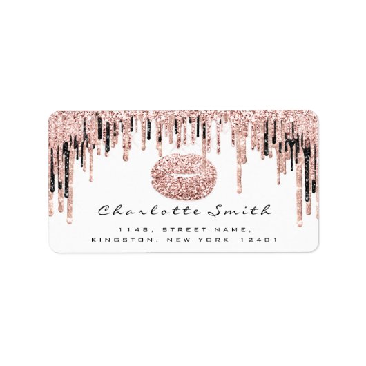 ブライダルRSVPキスバラリップ白グリッターメイクアップ ラベル (正面)