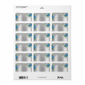 ブライダルRSVP結婚ドリップスシルバーフローラミント ラベル (フルシート)