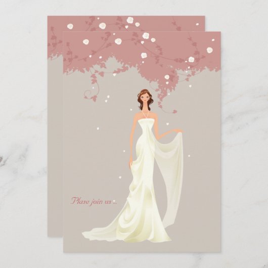 ブライダ素晴らしルシャワーの招待 招待状 (正面/裏面)