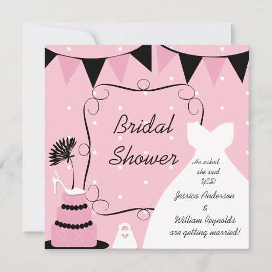 ブライダ考えルシャワー誘導靴 招待状 (正面)