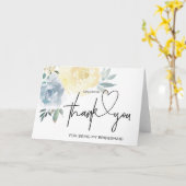 ブライデスメイドサンキューギフトブライダルパーティブルーフローラ カード (黄色い花)