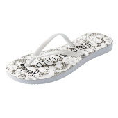 ブライデスメイドビーチ結婚式フローラホワイトレースバーラップ ビーチサンダル (アングル)