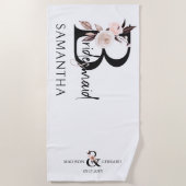 ブライデスメイドボホフローラレターバチェロレッテ週末 ビーチタオル (正面)