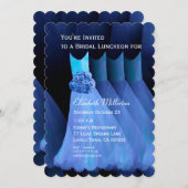 ブライデスメイドランチョンブランチ青ドレスV02 招待状 (正面/裏面)