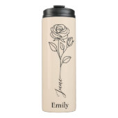 ブライデスメイド名前をカスタムするバラ6月誕生フラワー タンブラー (正面)