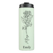 ブライデスメイド名前をカスタムするメイ誕生フラワーホーソーン タンブラー (正面)