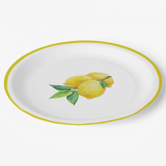 ブライトおもしろいレモン葉ズ&紙プレート ペーパープレート (アングル)