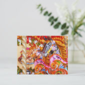 ブライトおもしろい回転木馬ウマ ポストカード (スタンド正面)