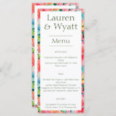 ブライトおもしろい熱帯植物性フローラ結婚ズ メニュー (正面/裏面)