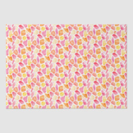 ブライトお洒落キリンプリントピンクオレンジイエロー 薄葉紙