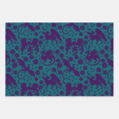 ブライトお洒落ドラゴン&サイコロパープル&ブルー ラッピングペーパーシート (正面3)