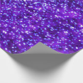 ブライトかわいらしパープルフェイクグリッターデザイン ラッピングペーパー (角)