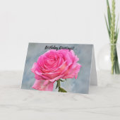 ブライトかわいらしピンクローズクローズアップ誕生日アートカード カード (正面)