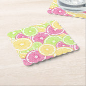 ブライトとおもしろいのシトラスポップ・アートの夏 ペーパーコースター (アングル)