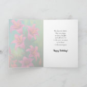 ブライトとはっきりしたピンクリリーハッピーバースデー姉妹 カード (内部)