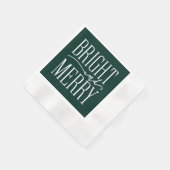 ブライトとメリーフェスティバルモダングリーンホリデイ 縁ありカクテルナプキン (角)