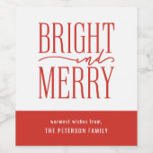 ブライトとメリーレッドモダン・ホリデイ ワインラベル (シングルラベル)