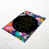 ブライトと抽象芸術マカラフルーリングバルミツワー 箔招待状 (回転した状態)