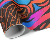 ブライトはっきりしたカラーズグラフィティ通りアートパターン ラッピングペーパー (ロールコーナー)