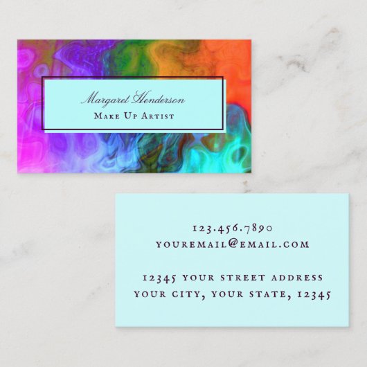 ブライトはっきりしたクリエイティブメイクアップアーティストブシン 名刺 (正面/裏面)