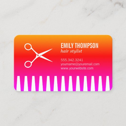 ブライトはっきりしたコーム美容師 名刺 (正面)