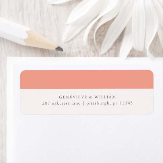 ブライトはっきりしたコーラル差出人住所ラベル ラベル (インサイチュ)