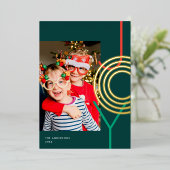 ブライトはっきりしたジョイカラフルホリデーフォトゴールドフォイル 箔シーズンカード (立ち正面)