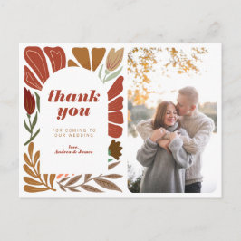 ブライトはっきりしたテラコッタフローラサンキュー結婚ズ 案内ポストカード