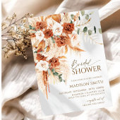 ブライトはっきりしたテラコッタボホボヘミアンブライダルシャワー 招待状
