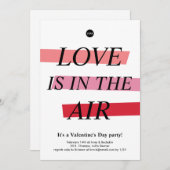 ブライトはっきりしたバレンタインデーパーティの招待状 招待状 (正面/裏面)