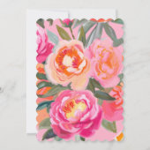 ブライトはっきりしたフローラシトラスオレンジブライダルシャワー 招待状 (裏面)