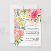 ブライトはっきりしたボホーガーデンフローラブライダルシャワー サンキューカード (正面)