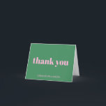 ブライトはっきりしたモダンレトロピンクグリーン誕生日 サンキューカード<br><div class="desc">明はっきりしたるいモダンレトロピンクグリーン50誕生日カスタム折り畳みサンキューカード</div>