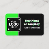 ブライトはっきりしたライムグリーン、ブラック&ホワイト独自ブランド 名刺 (正面)