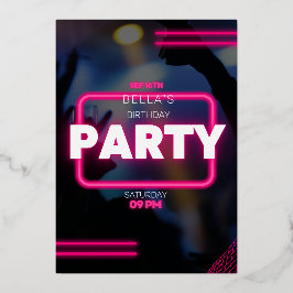 ブライトはっきりした誕生日招待状 | おもしろいとプレイフ 箔招待状