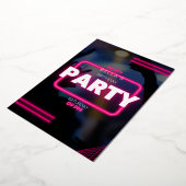 ブライトはっきりした誕生日招待状 | おもしろいとプレイフ 箔招待状 (回転した状態)