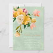 ブライトはっきりした開花フローラブライダルシャワー 招待状 (正面)