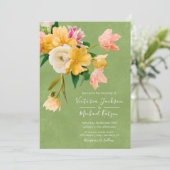 ブライトはっきりした開花フローラ結婚式招待状 招待状 (スタンド正面)