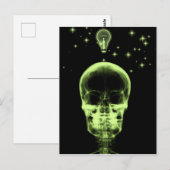 ブライトアイディアX線スケルトン – ライムグリーン ポストカード (正面/裏面)