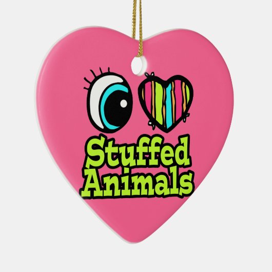 ブライトアイハートぬいぐるみ動物が大好き セラミックオーナメント (右)